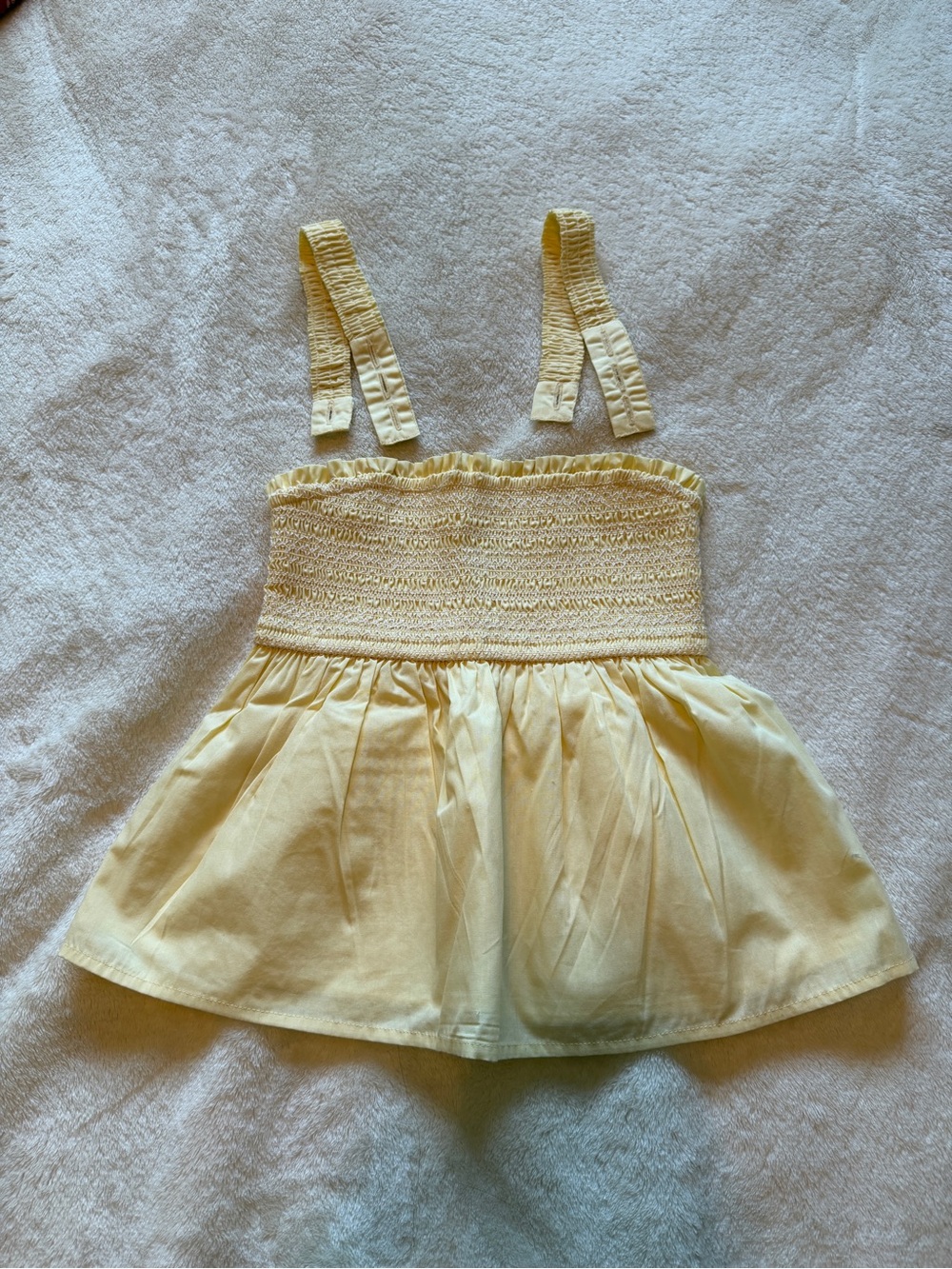 Abercrombie Yellow Smocked Tank Top